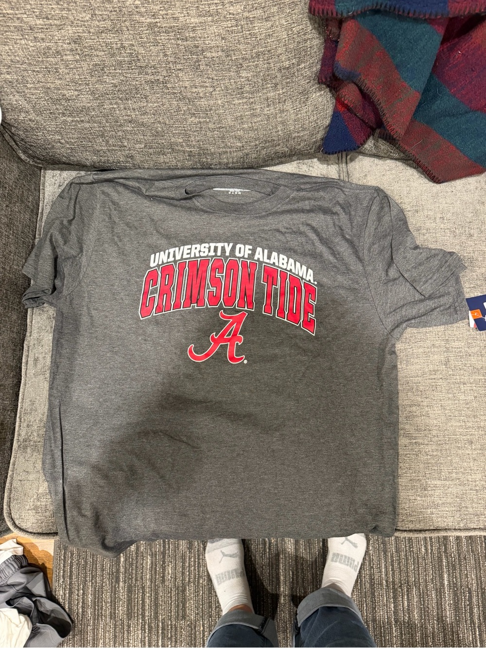 Fanatics Gray University of Alabama Crimson Tide T-Shirt with Red Logo